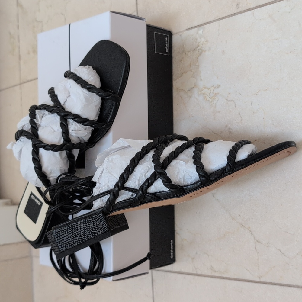 Black Braided Women's Sandals